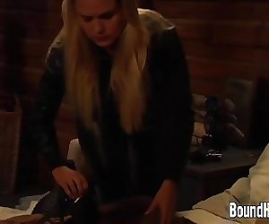 Lesbian Huntress Need Help To Undress Her Leather Clothes