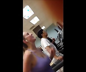 Treadmill slow motion boobs